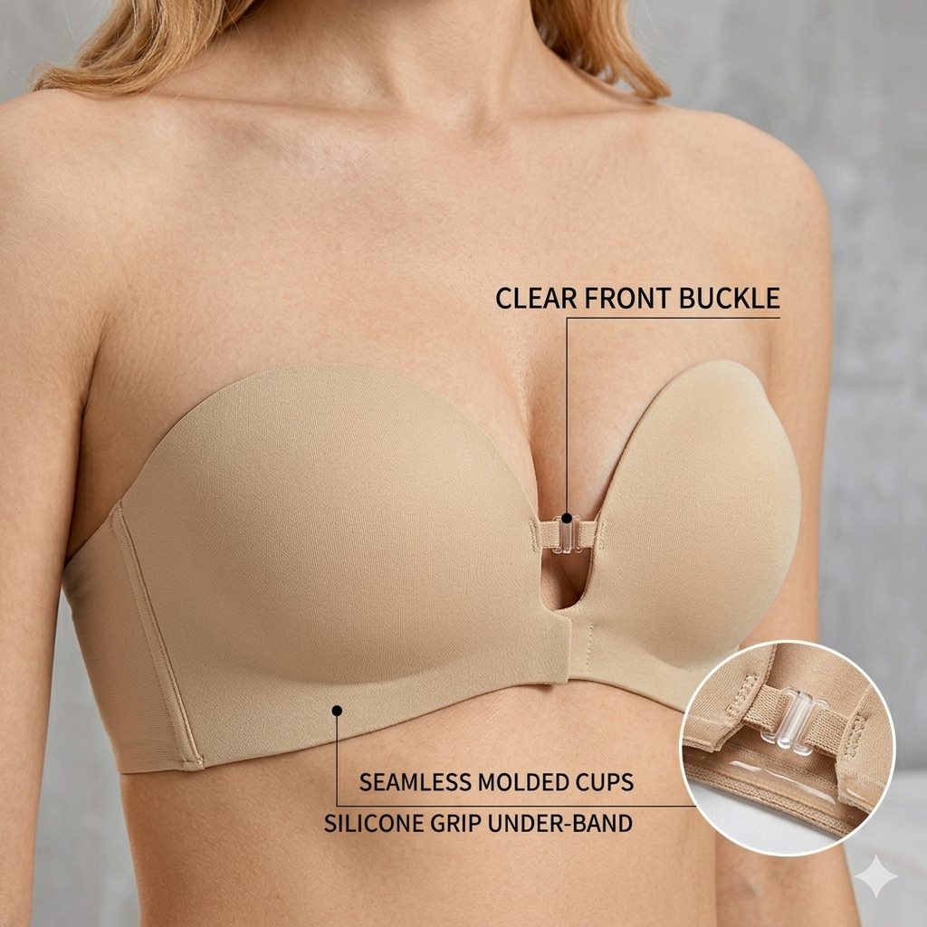 Elyvra™ Seamless Comfort: Adjustable Front-Closure Bra